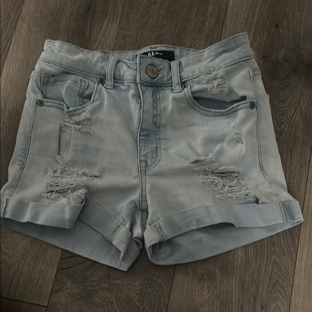 Aeropostale Light Blue Jean Shorts High Rise Midi